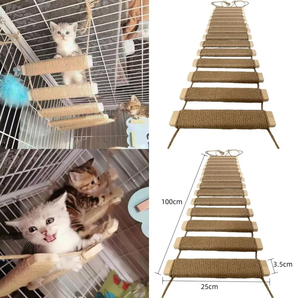 Sisal Rope Cat Bridge with Ladder, Scratching Post, and Step Tower for Climbing and Play
Sisal Rope Cat Bridge with Ladder, Scratching Post, and Step Tower for Climbing and Play