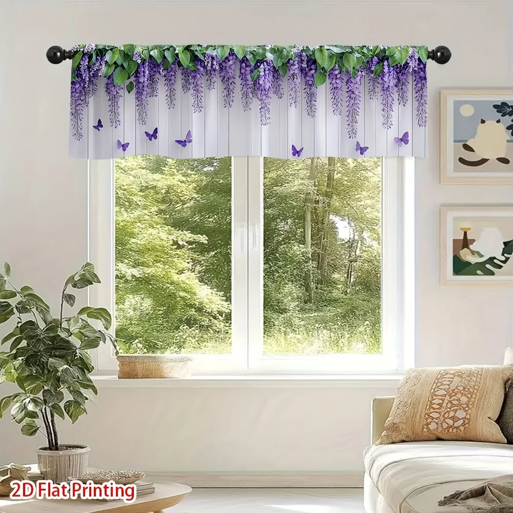 1pc Purple Floral Art Valance Curtain with Pocket for Easy Rod Installation, for Living Room, Bedroom, Graduation Event, Parties
1pc Purple Floral Art Valance Curtain with Pocket for Easy Rod Installation, for Living Room, Bedroom, Graduation Event, Parties