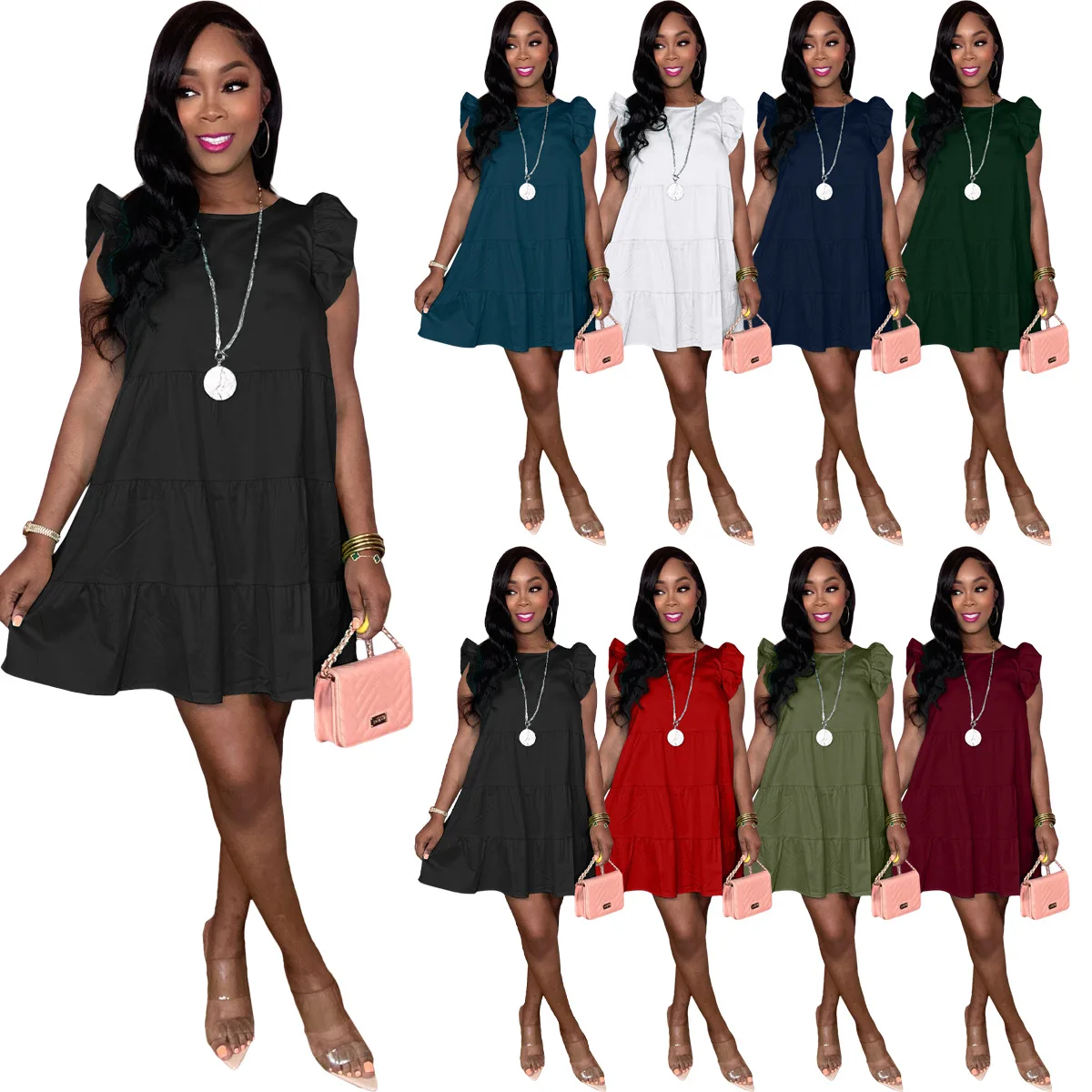 Women's Summer Fashion Dress Loose Dresses Knee Length Sleeveless O Neck Casual Sundress
Women's Summer Fashion Dress Loose Dresses Knee Length Sleeveless O Neck Casual Sundress