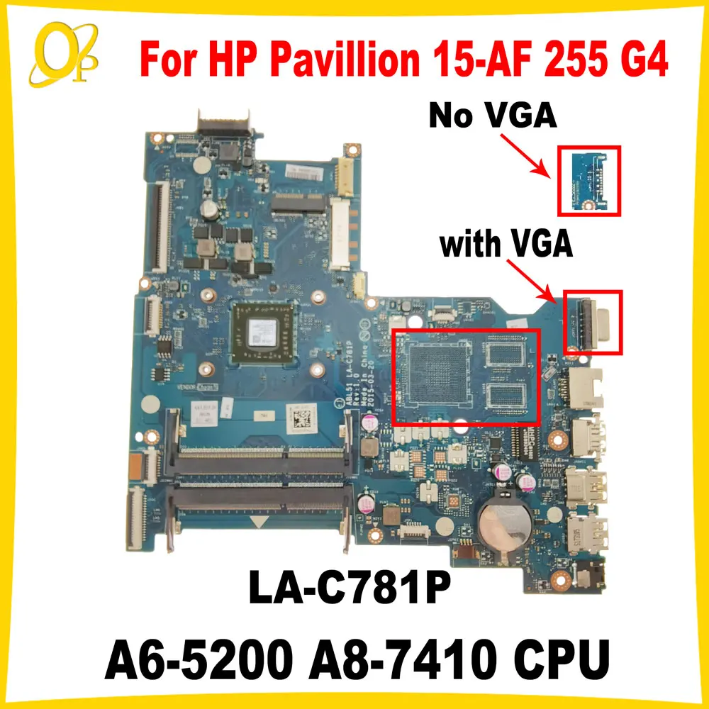 BDL51 LA-C781P Mainboard for HP Pavillion 15-AF 255 G4 Laptop Mainboard 814610-501 with A6-5200 A8-7410 CPU DDR3 Fully tested
BDL51 LA-C781P Mainboard for HP Pavillion 15-AF 255 G4 Laptop Mainboard 814610-501 with A6-5200 A8-7410 CPU DDR3 Fully tested