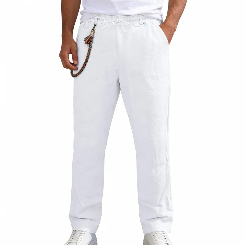 Spring and summer hot sale American men's loose linen casual simple straight sports trousers men
Spring and summer hot sale American men's loose linen casual simple straight sports trousers men