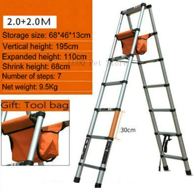2M 2M Trestle Ladder Multi-function Household Ladder Folding Telescopic Ladder Thickened Engineering Ladder Aluminum Alloy
2M 2M Trestle Ladder Multi-function Household Ladder Folding Telescopic Ladder Thickened Engineering Ladder Aluminum Alloy