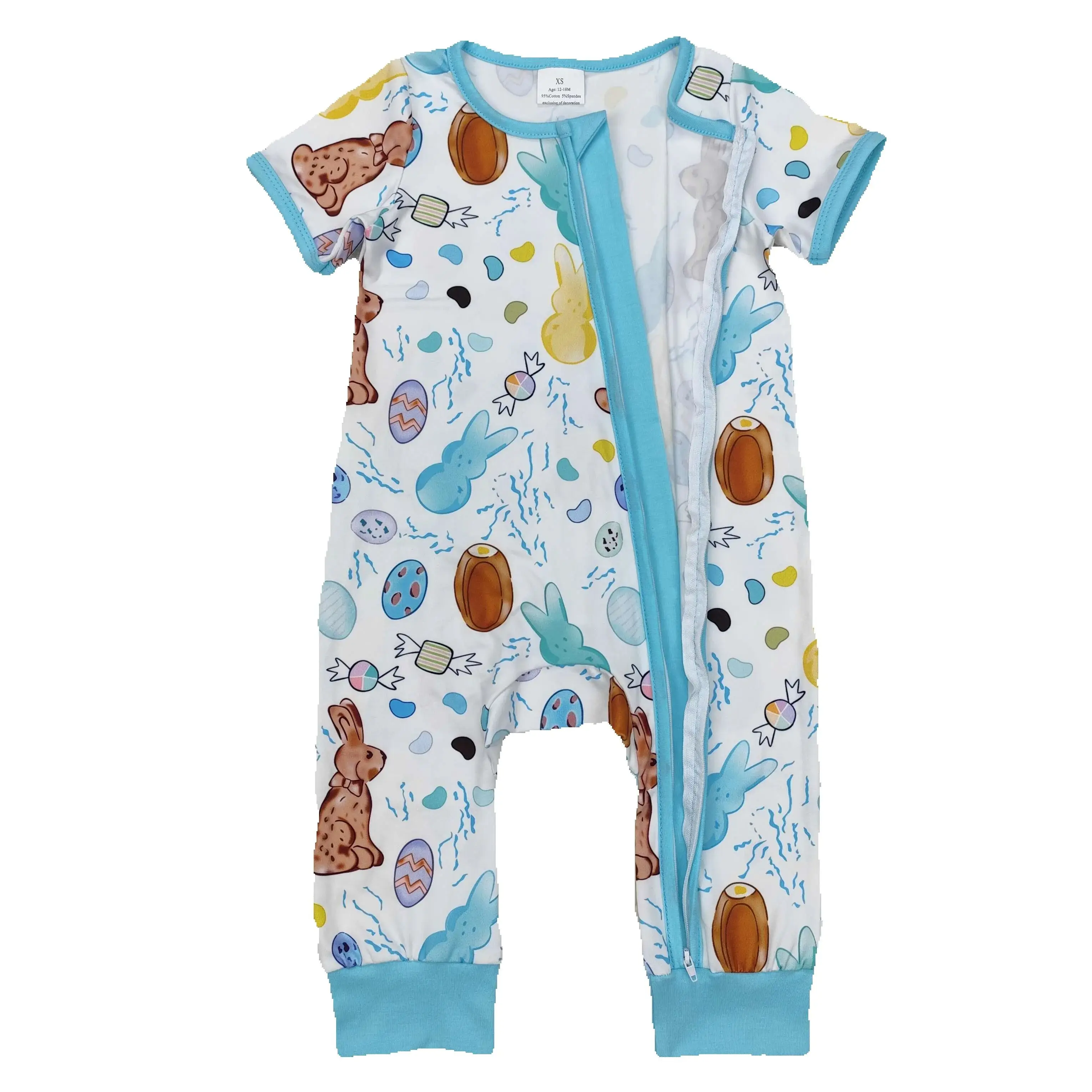 3.5 SR2713 Easter Rabbit Candy Blue White Zipper Short Sleeve Onesie Jumpsuit for Babies Children's Easter Egg Hunt Costume
3.5 SR2713 Easter Rabbit Candy Blue White Zipper Short Sleeve Onesie Jumpsuit for Babies Children's Easter Egg Hunt Costume