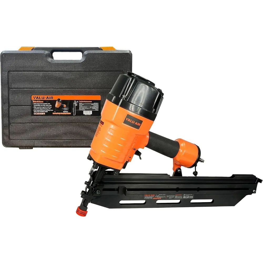 Valu-Air 9021C 21 Degree 3-1/2" Full Round Head Framing Nailer with Carrying Case and Interchangeable Trigger, Tool-Free Depth A
Valu-Air 9021C 21 Degree 3-1/2" Full Round Head Framing Nailer with Carrying Case and Interchangeable Trigger, Tool-Free Depth A