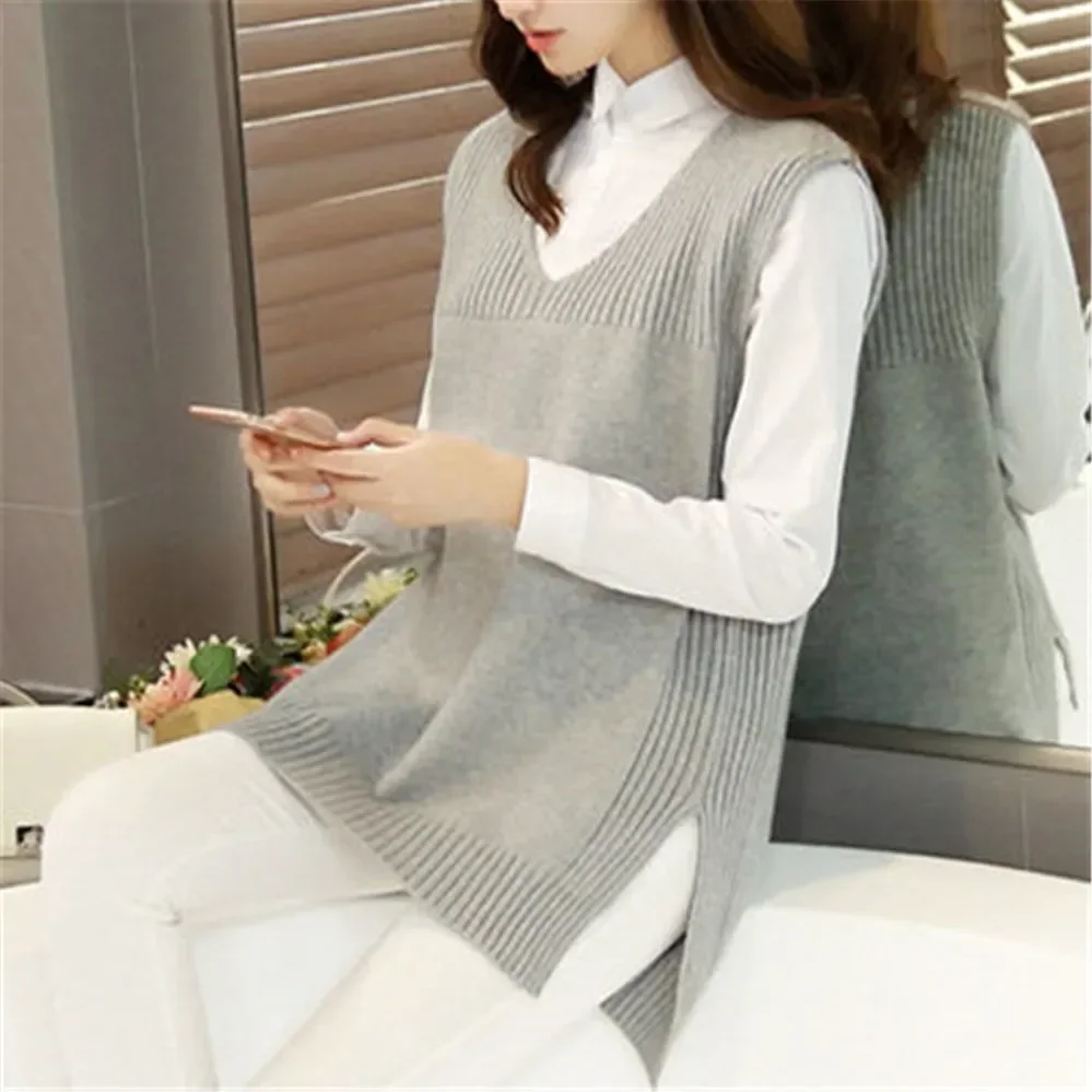 Women Vest Ladies Pullover Tops School Girls Waistcoat Pull Femme Fashion Oversized 3XL Women Knitted Sweater Sleeveless
Women Vest Ladies Pullover Tops School Girls Waistcoat Pull Femme Fashion Oversized 3XL Women Knitted Sweater Sleeveless