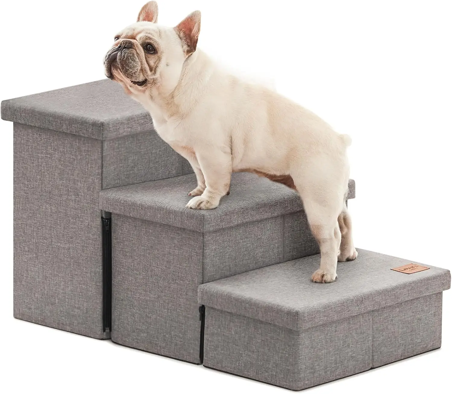 Foldable Dog Stairs for High Bed 18" H, 3-Step Pet Ramp with Storage, Supports up to 200 lbs, Solid Grey
Foldable Dog Stairs for High Bed 18" H, 3-Step Pet Ramp with Storage, Supports up to 200 lbs, Solid Grey