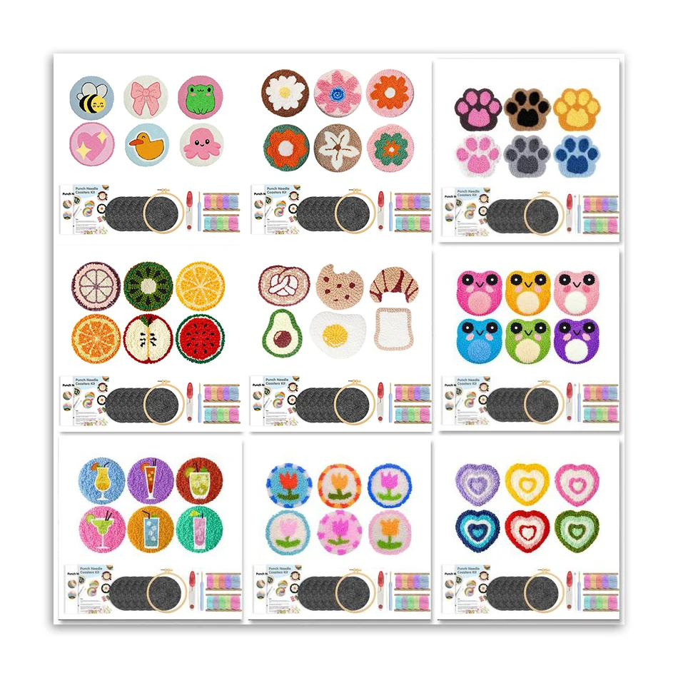 GATYZTORY Fruit Pattern DIY Punch Needle Embroidery Craft Set 6 Pcs Punch Needle Coasters Kit for Beginners Tufting Coaster Art
GATYZTORY Fruit Pattern DIY Punch Needle Embroidery Craft Set 6 Pcs Punch Needle Coasters Kit for Beginners Tufting Coaster Art