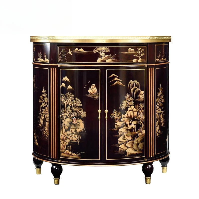 British foyer neoclassical entrance cabinet painted solid wood cabinet copper curved dining side cabinet furniture
British foyer neoclassical entrance cabinet painted solid wood cabinet copper curved dining side cabinet furniture