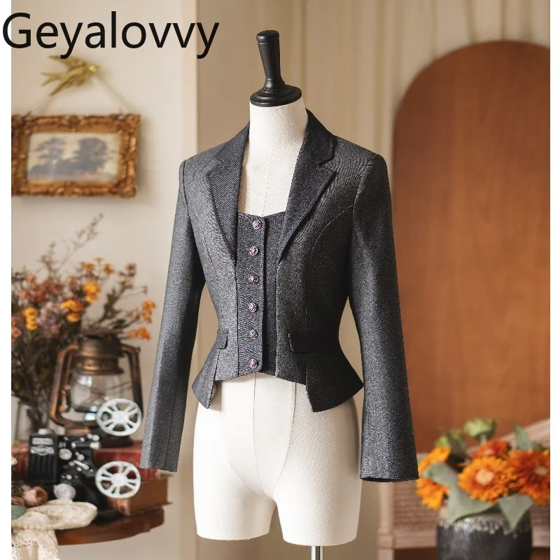 Original Retro Elegant Slim Fit Long Sleeve Short Suit Jacket Autumn Winter Versatile Classic Single-Breasted Blazer Coat
Original Retro Elegant Slim Fit Long Sleeve Short Suit Jacket Autumn Winter Versatile Classic Single-Breasted Blazer Coat