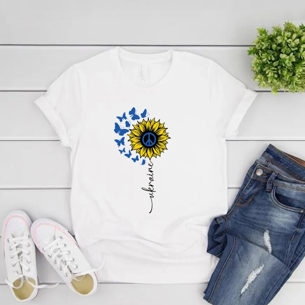 Sunflower Ukraine T-Shirt Ukraine Tee Women Short Sleeve Graphic T Shirts Streetwear Casual Round Neck T-shirts Women Clothing
Sunflower Ukraine T-Shirt Ukraine Tee Women Short Sleeve Graphic T Shirts Streetwear Casual Round Neck T-shirts Women Clothing