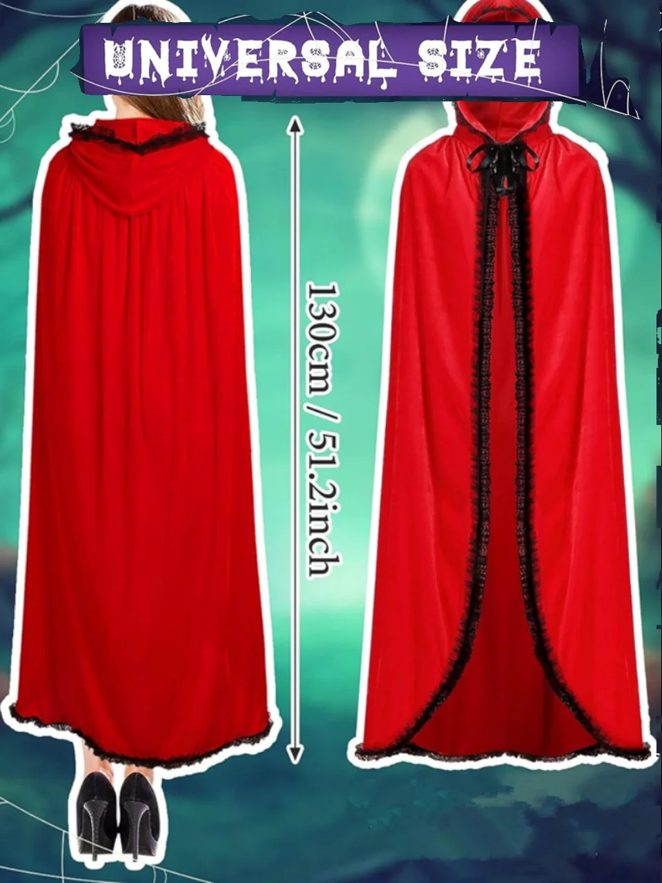 Красный бархатный плащ с капюшоном и кружевной отделкой, черный кружевной наплечный платок, костюм для сценических выступлений, женская этническая одежда
Красный бархатный плащ с капюшоном и кружевной отделкой, черный кружевной наплечный платок, костюм для сценических выступлений, женская этническая одежда