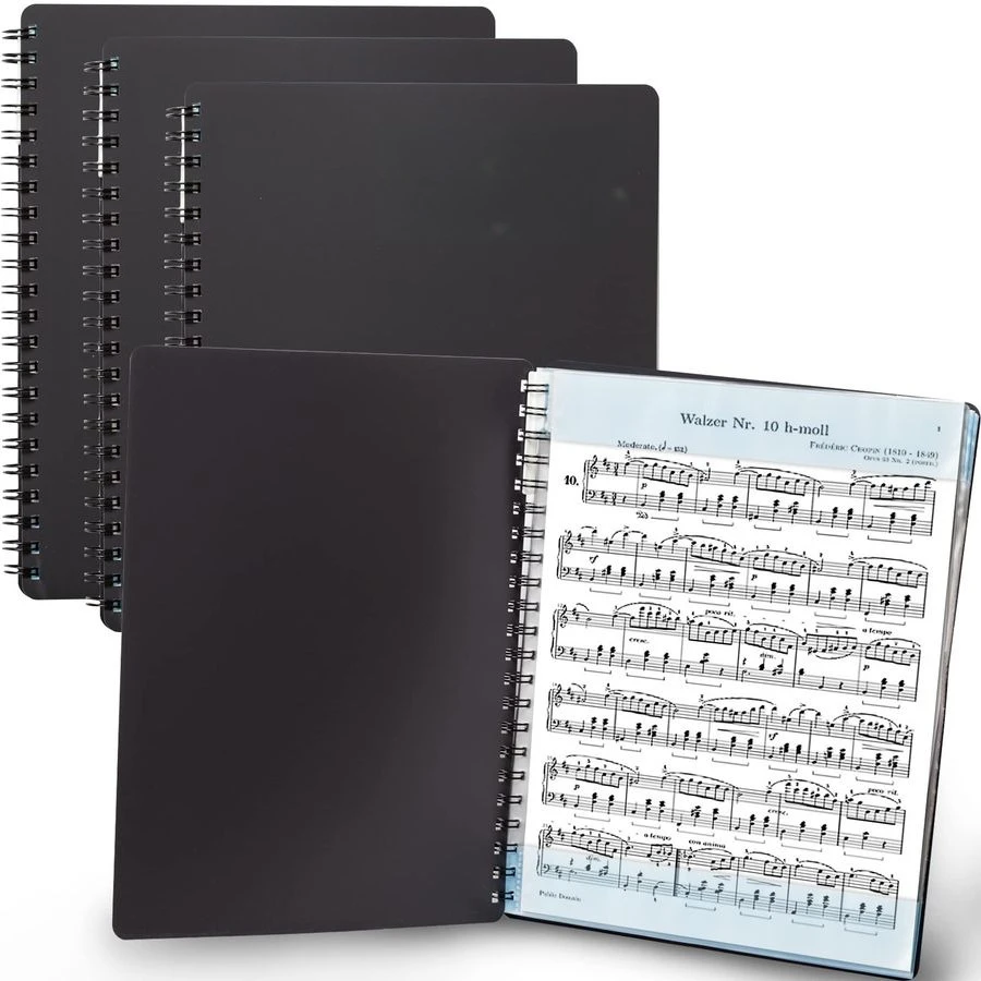 Music Folder 3 Pack, Black 40 Sleeves Display 80 Pages Spiral Binder Organizer for Music Stand Fits Letter Size 8.5 x 11 Inch Di
Music Folder 3 Pack, Black 40 Sleeves Display 80 Pages Spiral Binder Organizer for Music Stand Fits Letter Size 8.5 x 11 Inch Di
