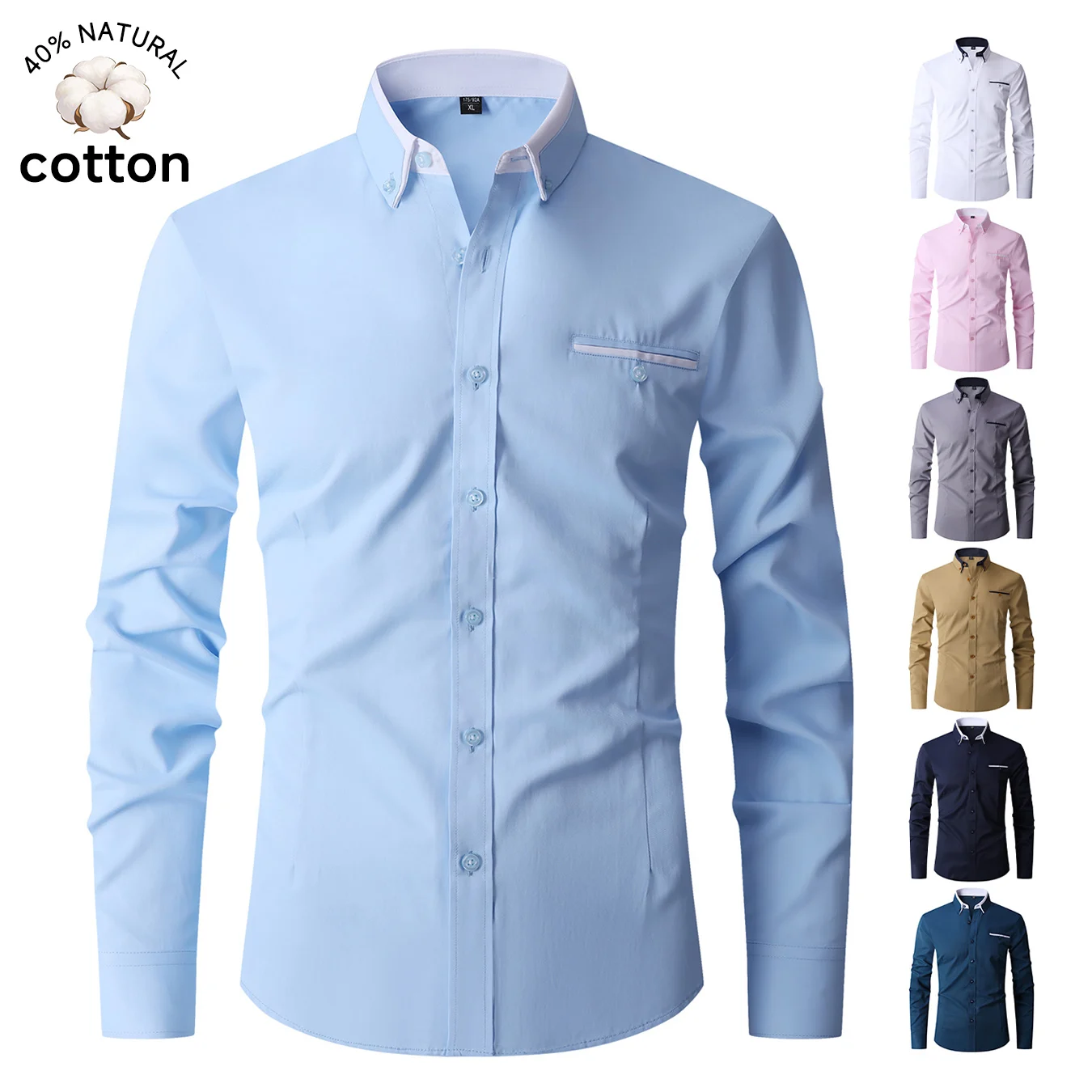 Brand Clothing Summer Cotton Men's Long Sleeve Shirts Solid Color Basic Casual Button Down BlouseTop Daily Office Male Fashion
Brand Clothing Summer Cotton Men's Long Sleeve Shirts Solid Color Basic Casual Button Down BlouseTop Daily Office Male Fashion