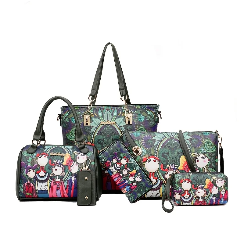 Bohemian pu women's bag fashion six-piece set, granny bag, shoulder back, diagonal back or portable, large capacity bag
Bohemian pu women's bag fashion six-piece set, granny bag, shoulder back, diagonal back or portable, large capacity bag