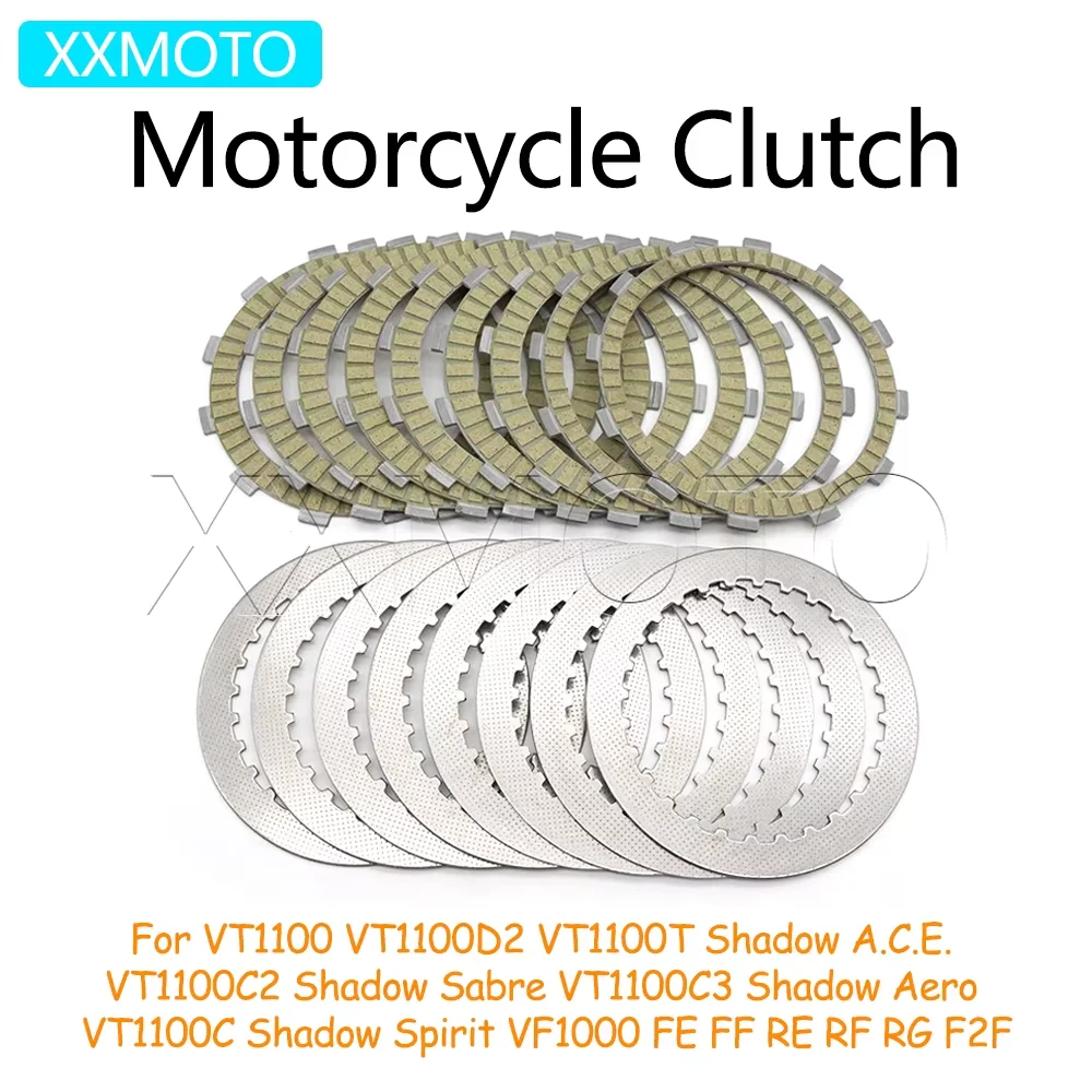 For Honda Shadow VT1100 C C2 C3 D2 Sabre Aero Spirit VF1000 FE FF RE VF 1000 VT 1100 Motorcycle Clutch Plates Friction Disc Kits
For Honda Shadow VT1100 C C2 C3 D2 Sabre Aero Spirit VF1000 FE FF RE VF 1000 VT 1100 Motorcycle Clutch Plates Friction Disc Kits