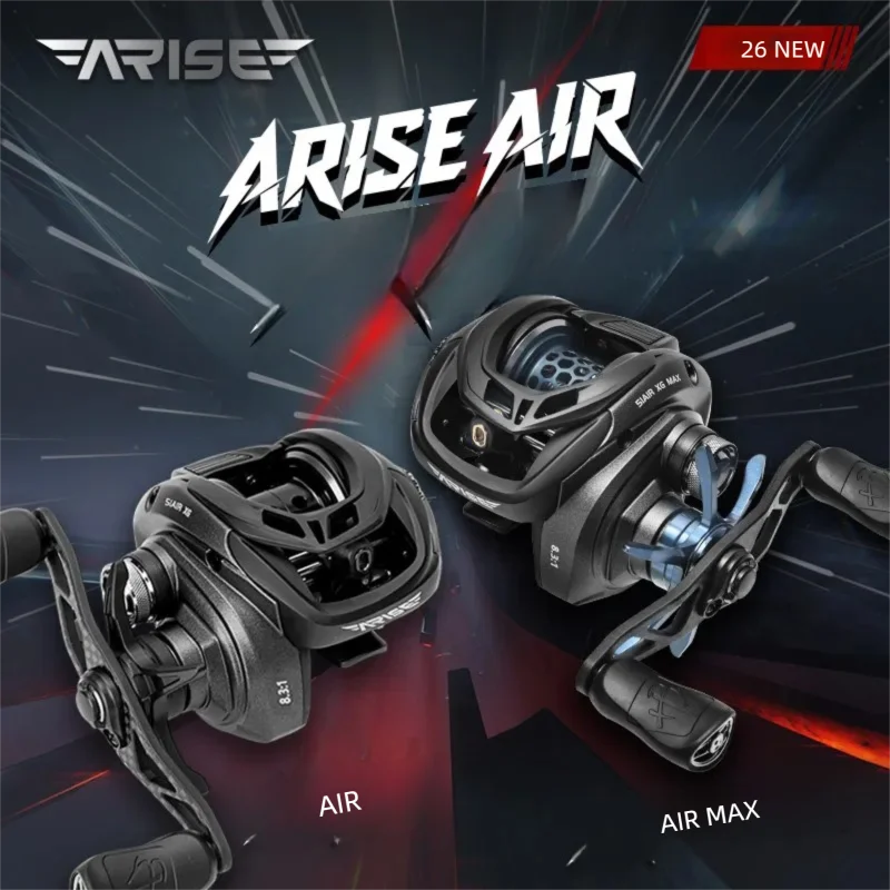 Haibo 26 NEW ARISE AIR MAX Micro Baitcasting Fishing Reel 147g 7.2:1 8.3:1 Carbon Fiber Frame & Side Cover 11B+1RB
Haibo 26 NEW ARISE AIR MAX Micro Baitcasting Fishing Reel 147g 7.2:1 8.3:1 Carbon Fiber Frame & Side Cover 11B+1RB