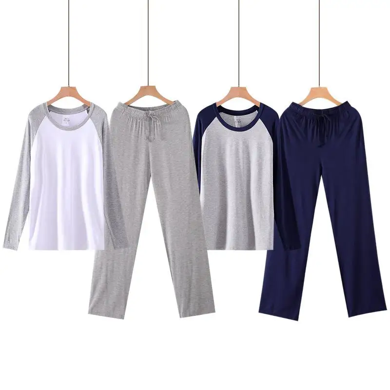 Men Spring Autumn New Loose Casual Modal Pajamas Set Male Long Sleeve Solid Sleepwear Soft Comfortable Leisure Two Piece Suit
Men Spring Autumn New Loose Casual Modal Pajamas Set Male Long Sleeve Solid Sleepwear Soft Comfortable Leisure Two Piece Suit