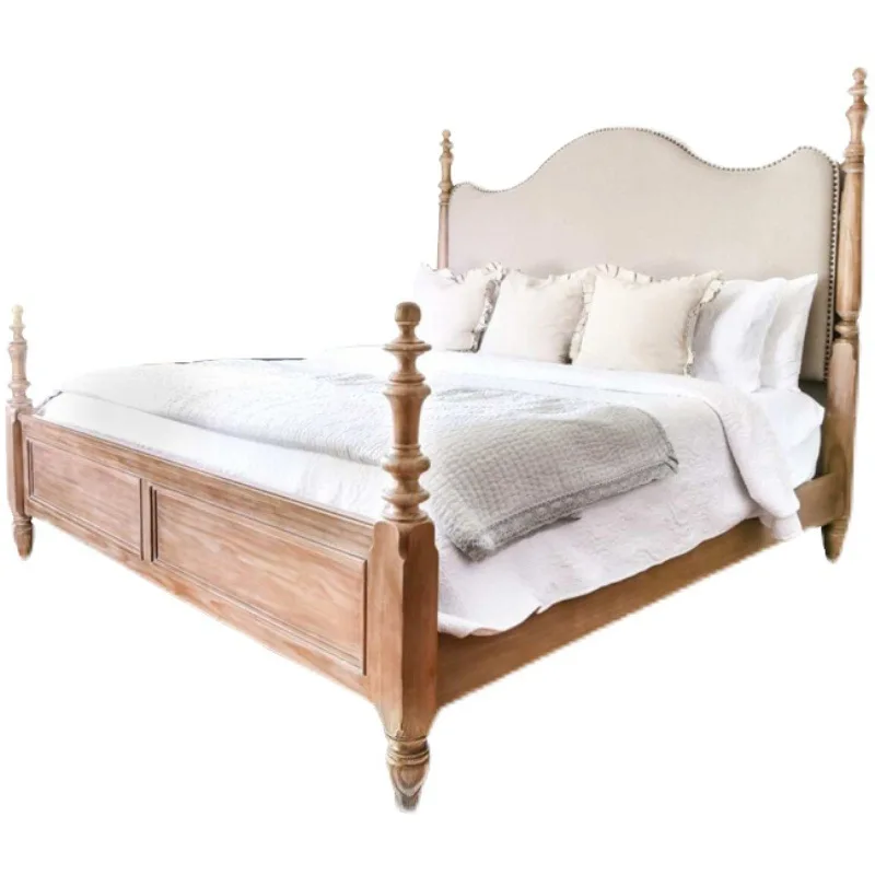 French retro solid wood bed double master bedroom 1.8 meters American rural high-end
French retro solid wood bed double master bedroom 1.8 meters American rural high-end