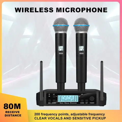 Micrófono profesional sem fio para Shure, Glxd4 Beta 58a, sistema de distancia sem fio, canto de alta frecuencia