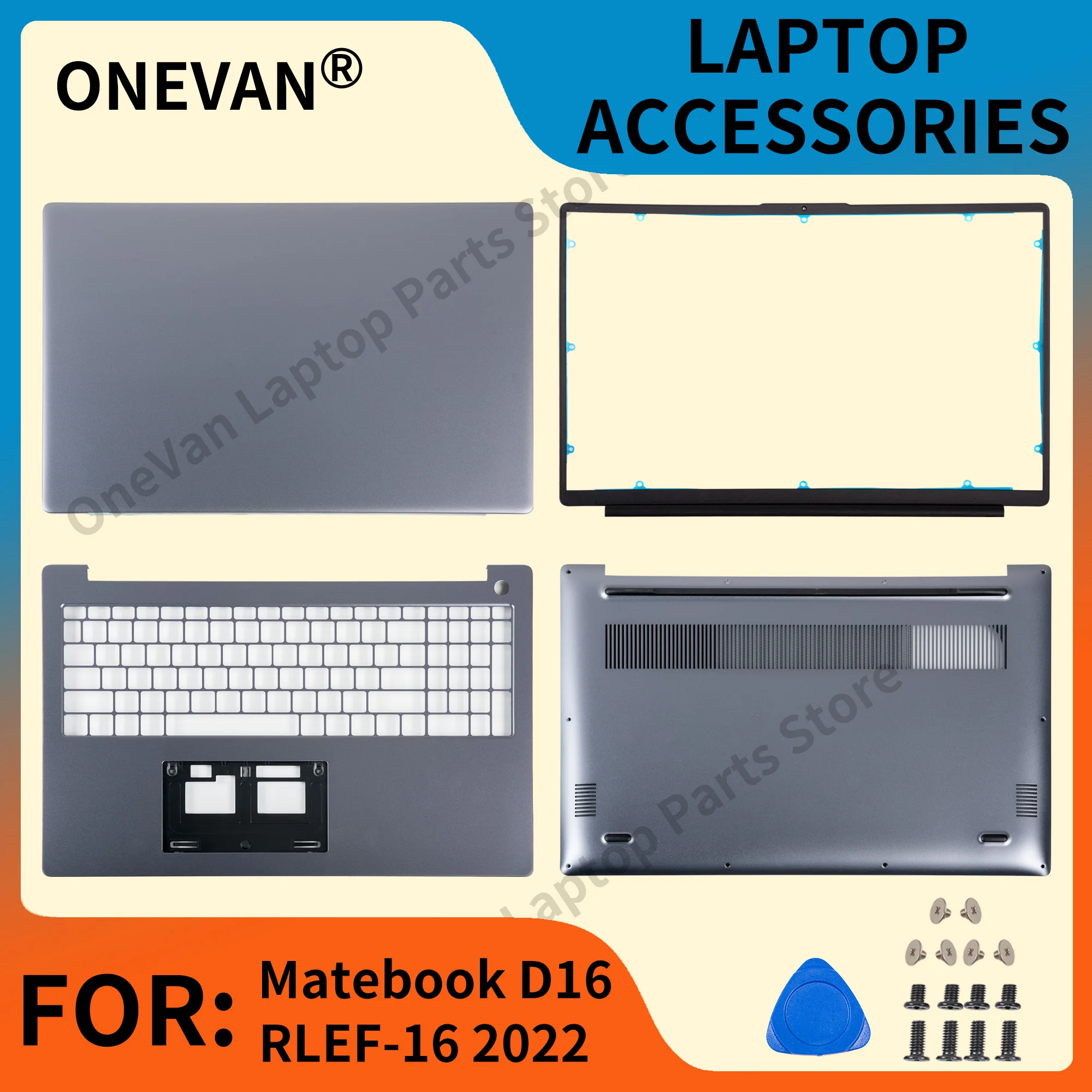Корпус для Matebook D16 RLEF-16 2022, задняя крышка ЖК-дисплея, передняя панель, упор для рук, нижняя часть корпуса, чехлы для ноутбука, металл, серебристый/серый, 2022
Корпус для Matebook D16 RLEF-16 2022, задняя крышка ЖК-дисплея, передняя панель, упор для рук, нижняя часть корпуса, чехлы для ноутбука, металл, серебристый/серый, 2022