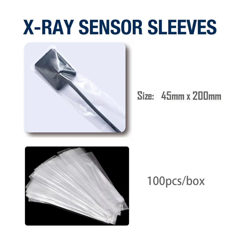 Dental Sensor Sleeve 100pcs/box Disposable X-Ray Digital Protective Film Sheath Cover Protector PE Materials Soft Consumables
Dental Sensor Sleeve 100pcs/box Disposable X-Ray Digital Protective Film Sheath Cover Protector PE Materials Soft Consumables