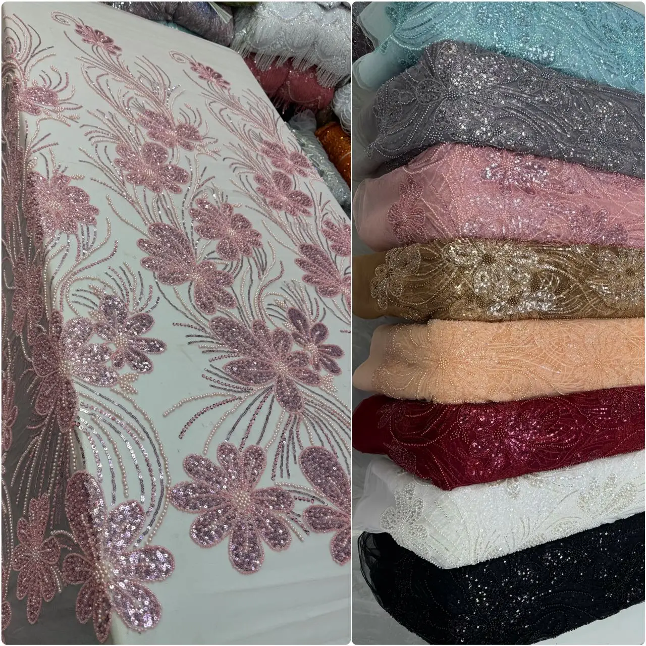 New Style Nigerian Groom Embroidery Beaded Lace Fabric 2026 High-End African Sequins Lace Fabric For Bridal Evening Dress Sewing
New Style Nigerian Groom Embroidery Beaded Lace Fabric 2026 High-End African Sequins Lace Fabric For Bridal Evening Dress Sewing