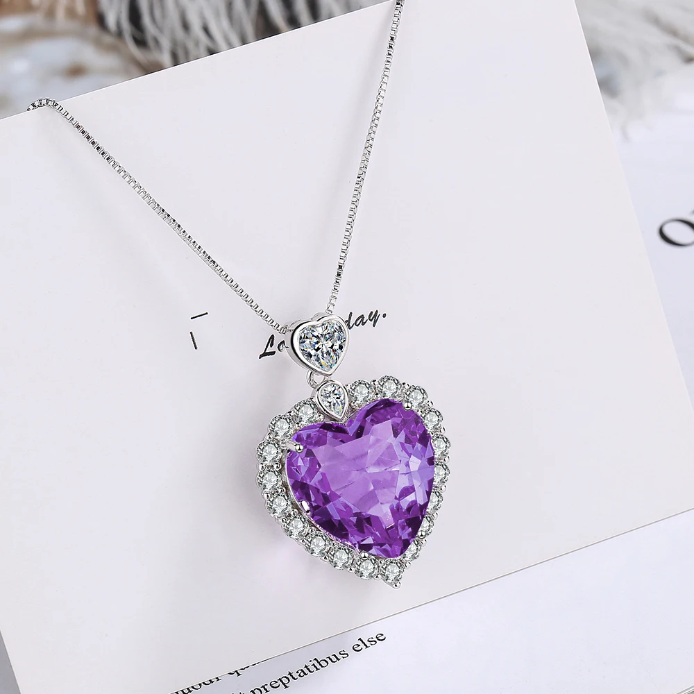 2.97ct Heart Created Alexandrite Sapphire 925 Sterling Silver Pendant Necklace for Women Purple Gemstone Jewelry Choker de Prata
2.97ct Heart Created Alexandrite Sapphire 925 Sterling Silver Pendant Necklace for Women Purple Gemstone Jewelry Choker de Prata