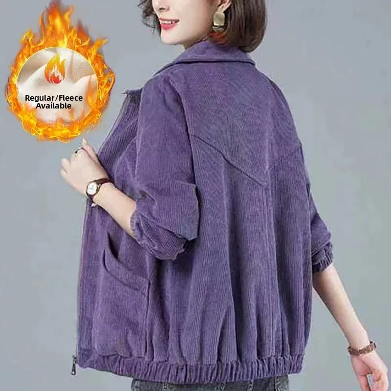 Thickened Corduroy Jacket Women's Outerwear Winter Commute Style Long Sleeve Short Length Zipper Closure Polyester Fiber
Thickened Corduroy Jacket Women's Outerwear Winter Commute Style Long Sleeve Short Length Zipper Closure Polyester Fiber