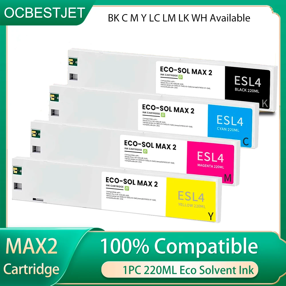 For Roland ESL4 Ink Cartridge 220ML Work for Roland ECO-SOL MAX 2 Ink for XF-640 XR-640 VS-300i VS-540i VS-640i RF-640 BN-20A
For Roland ESL4 Ink Cartridge 220ML Work for Roland ECO-SOL MAX 2 Ink for XF-640 XR-640 VS-300i VS-540i VS-640i RF-640 BN-20A