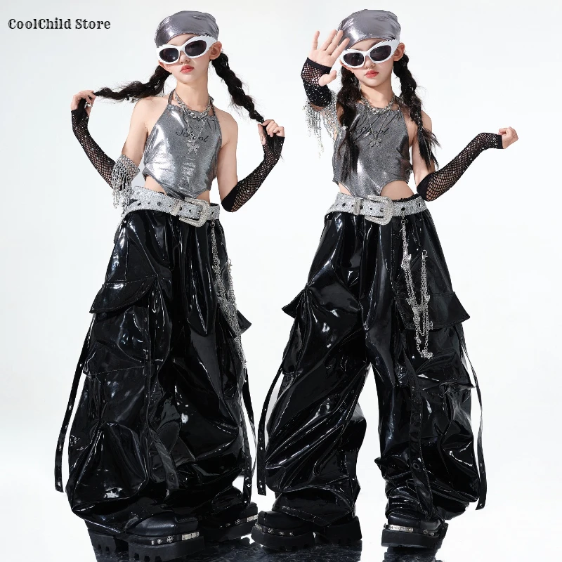 Girls K-pop Cool Silver Shiny Crop Tank Top Cargo Pants Kids Hip Hop Jazz Clothes Sets Children Streetwear Girl Group Costumes
Girls K-pop Cool Silver Shiny Crop Tank Top Cargo Pants Kids Hip Hop Jazz Clothes Sets Children Streetwear Girl Group Costumes