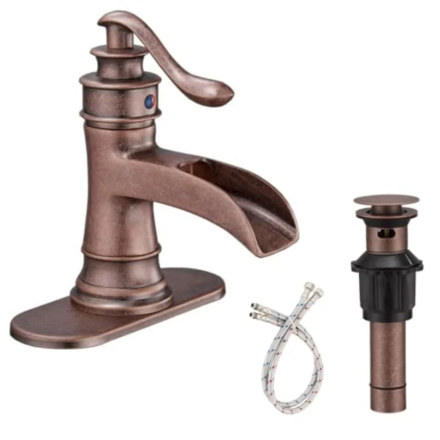 Bathroom Sink Faucet Waterfall Bath Faucets and Parts with Pop Up Drain Stopper Farmhouse Antique Vanity Single Handle Single H
Bathroom Sink Faucet Waterfall Bath Faucets and Parts with Pop Up Drain Stopper Farmhouse Antique Vanity Single Handle Single H