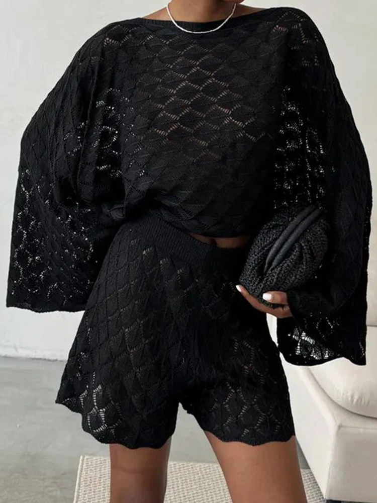 2026 Women's O-neck Long Sleeved Top with Shorts Two Piece Set Spring Summer Holiday Casual Outfit Fashion Knitted Beach Suits
2026 Women's O-neck Long Sleeved Top with Shorts Two Piece Set Spring Summer Holiday Casual Outfit Fashion Knitted Beach Suits