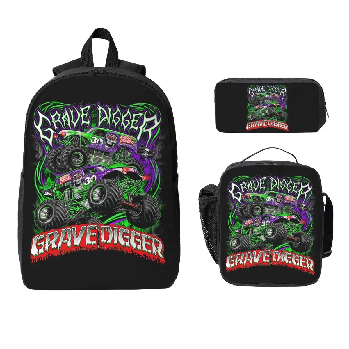 Monster Jam Grave Digger Monster Truck Backpack BookBag School Bag Computer Shoulder Bags 3ps Insulated Lunch Bag Pencil Case
Monster Jam Grave Digger Monster Truck Backpack BookBag School Bag Computer Shoulder Bags 3ps Insulated Lunch Bag Pencil Case