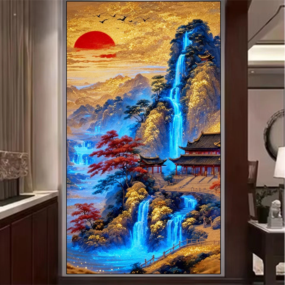 New Arrivals 5D Diamond Painting Art Golden Waterfall Tree Moon Landscape Picture Full Diamond Mosaic Embroidery Rhinestone
New Arrivals 5D Diamond Painting Art Golden Waterfall Tree Moon Landscape Picture Full Diamond Mosaic Embroidery Rhinestone