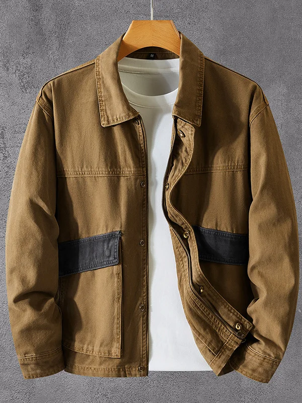 American Style Workwear Jacket Men's Loose with Big Pockets Retro Zipper Casual Motorcycle Jacket Color Block Design Cool Men...
American Style Workwear Jacket Men's Loose with Big Pockets Retro Zipper Casual Motorcycle Jacket Color Block Design Cool Men...