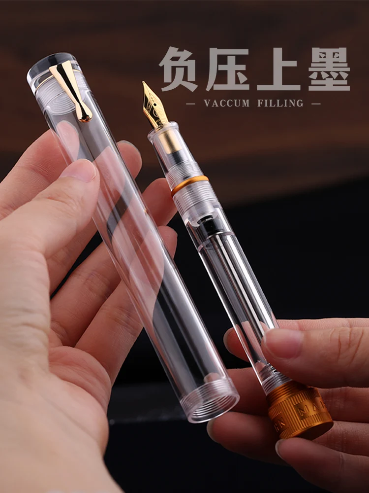 Vacuum Ink Refilling Fountain Pen Travel Edition Transparent Demonstration Pen Body 26 Gold Plated Tip
Vacuum Ink Refilling Fountain Pen Travel Edition Transparent Demonstration Pen Body 26 Gold Plated Tip