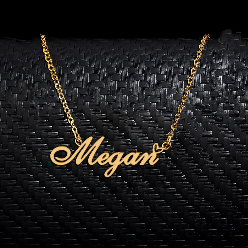 AOLOSHOW Megan with Heart Pendant Name Necklace for Women Stainless Steel Gold Plated Mother's Day Gift
AOLOSHOW Megan with Heart Pendant Name Necklace for Women Stainless Steel Gold Plated Mother's Day Gift