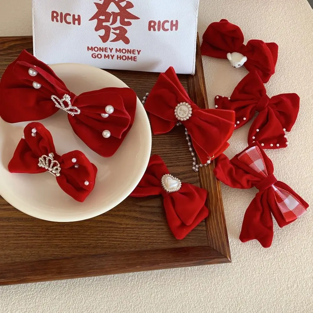 Simple Plush Velvet Red Bow Hairpin Crown Pearl Chinese New Year Headwear Bowknot Ancient Headwear Hanfu Hair Sticks Children
Simple Plush Velvet Red Bow Hairpin Crown Pearl Chinese New Year Headwear Bowknot Ancient Headwear Hanfu Hair Sticks Children