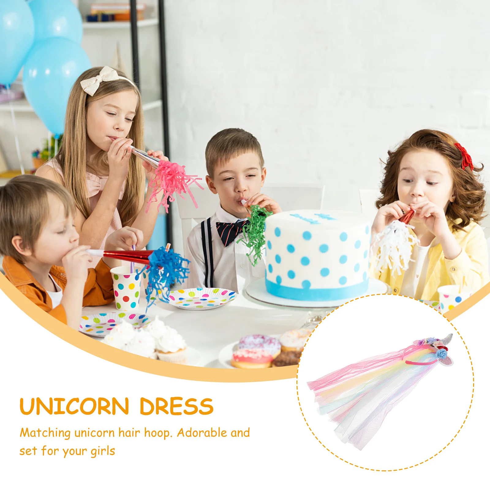 2Pcs Unicorn Hair Hoop Included 1 Layer Sparkle Mesh Dress with Bright Veil for Birthday Party Performance Outfit
2Pcs Unicorn Hair Hoop Included 1 Layer Sparkle Mesh Dress with Bright Veil for Birthday Party Performance Outfit
