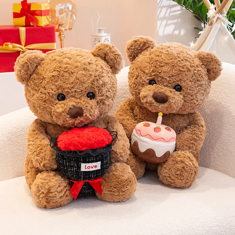 New Cute Birthday Cake Little Bear Plushies Dolls Soft Stuffed Fluffly Animals Kawaii Bears With Rose Kids Toys for Girls Gifts
New Cute Birthday Cake Little Bear Plushies Dolls Soft Stuffed Fluffly Animals Kawaii Bears With Rose Kids Toys for Girls Gifts