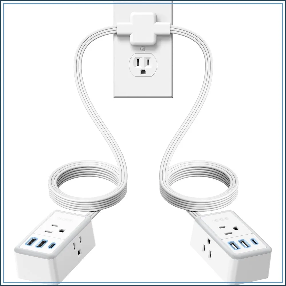 12FT Double Extension Cord with USB C & 2 USB A, 3 Outlets, Flat Plug, 6Ft Each Side for Home Dorm
12FT Double Extension Cord with USB C & 2 USB A, 3 Outlets, Flat Plug, 6Ft Each Side for Home Dorm