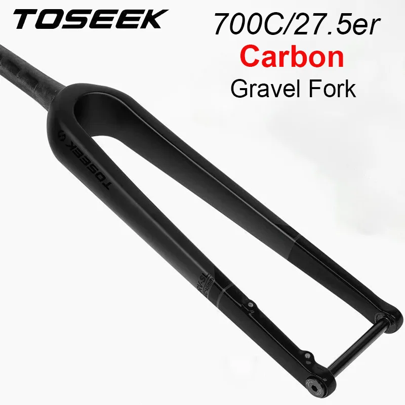 TOSEEK Road Bike 700C Carbon Fork Disc Brake Bike Rigid Fork 700Cx45mm 12x100mm Thru Axle Hard Gravel Bicycle Fork QR/TA
TOSEEK Road Bike 700C Carbon Fork Disc Brake Bike Rigid Fork 700Cx45mm 12x100mm Thru Axle Hard Gravel Bicycle Fork QR/TA