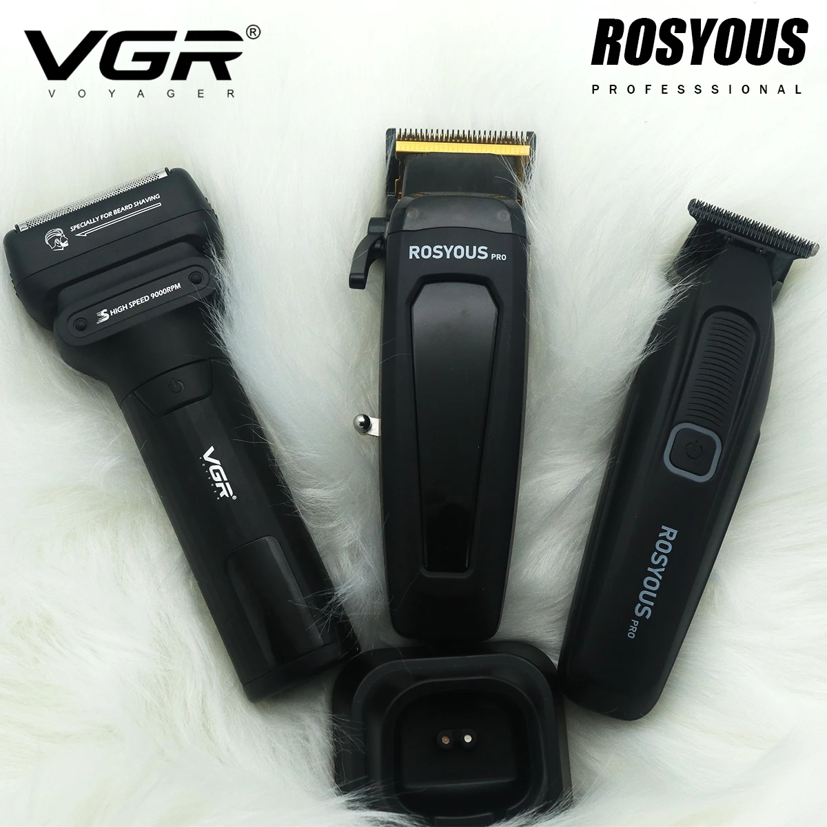 ROSYOUS VGR Professional Barber Cutting Machines Kit with DLC Blade 9000RPM and Base Charger Hair Cutting Machine Man Barbershop
ROSYOUS VGR Professional Barber Cutting Machines Kit with DLC Blade 9000RPM and Base Charger Hair Cutting Machine Man Barbershop