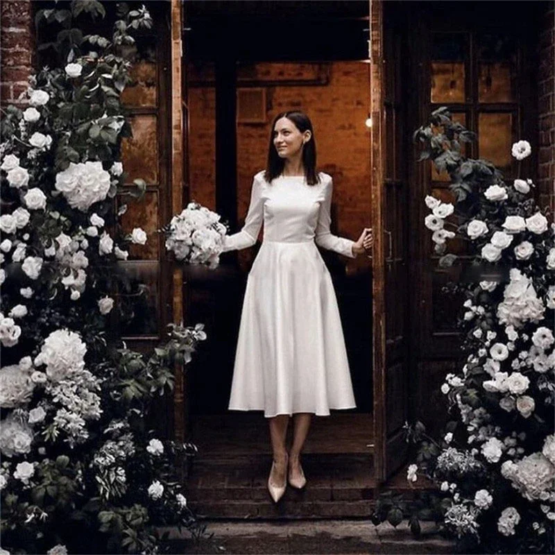 vinca sunny Vintage Long Sleeves A-Line Satin Wedding Dresses 2024 Spring Bridal Gowns Tea Length Bride's Wedding Dresses
vinca sunny Vintage Long Sleeves A-Line Satin Wedding Dresses 2024 Spring Bridal Gowns Tea Length Bride's Wedding Dresses