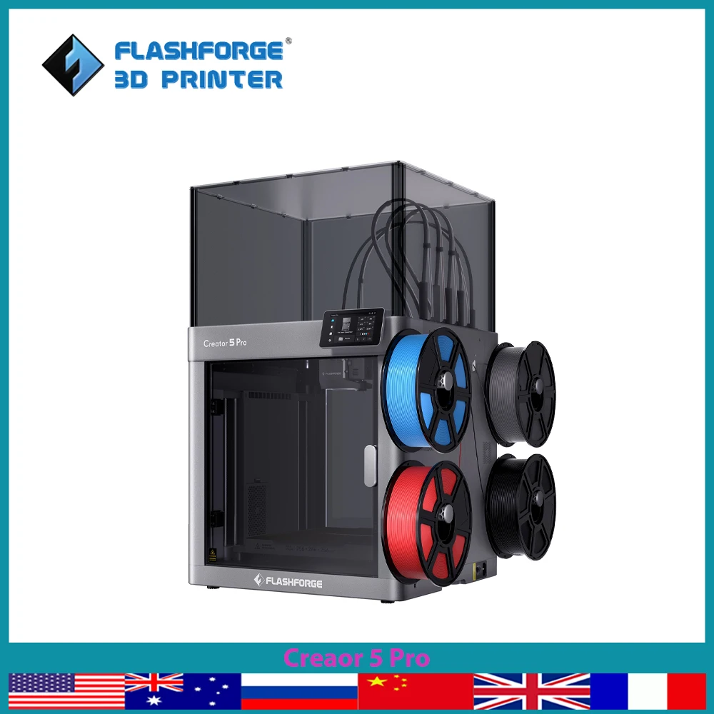 FLASHFORGE Creator 5 Pro 3d Printer Multi-color 4 Independent Extruders Zero Purge Waste Cavity Heating Air Circulation System
FLASHFORGE Creator 5 Pro 3d Printer Multi-color 4 Independent Extruders Zero Purge Waste Cavity Heating Air Circulation System