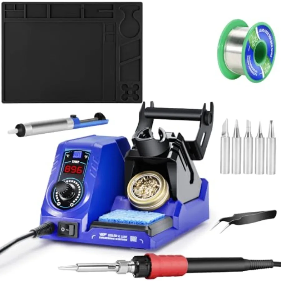 926LED V1 110W Soldering Iron Kit Bundle with M160 Silicone Soldering Mat 13.7x9.9 inches with 5 Soldering Tips Desoldering Pum
926LED V1 110W Soldering Iron Kit Bundle with M160 Silicone Soldering Mat 13.7x9.9 inches with 5 Soldering Tips Desoldering Pum