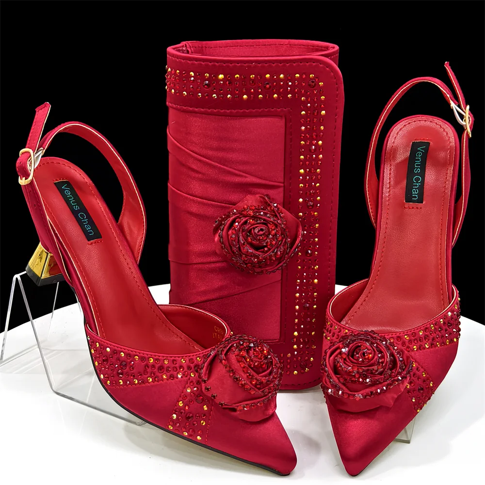 Nigerian Ladies Favorite Satin Rose Designs Fashions Style Pointed Toe Pumps With Clutch Bag Sets
Nigerian Ladies Favorite Satin Rose Designs Fashions Style Pointed Toe Pumps With Clutch Bag Sets