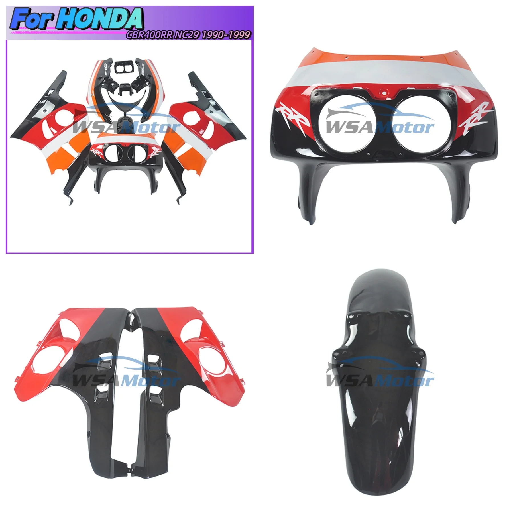 Fit For Honda CBR400RR NC29 1990 - 1999 Motorcycle Shell Fairing Bodywork Kit Panel Set CBR 400 CBR400 RR CBR29
Fit For Honda CBR400RR NC29 1990 - 1999 Motorcycle Shell Fairing Bodywork Kit Panel Set CBR 400 CBR400 RR CBR29
