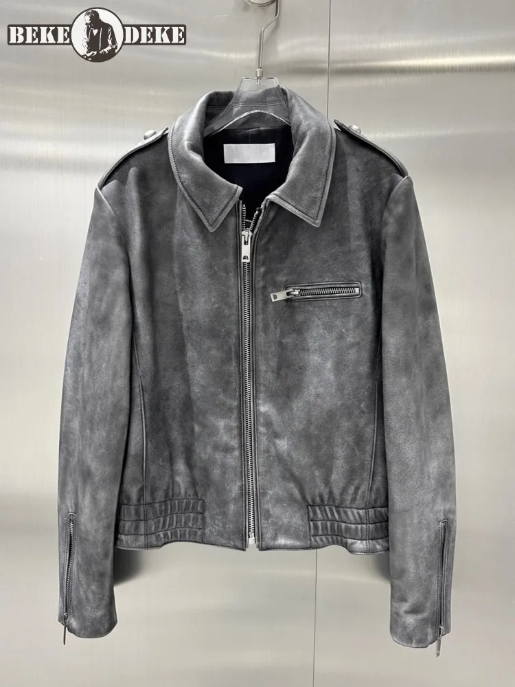 Runway Designer Women Vintage Real Cowhide Jacket Motorycle Biker Genuine Leather Coat Luxury Autumn Winter Natural Leather Coat
Runway Designer Women Vintage Real Cowhide Jacket Motorycle Biker Genuine Leather Coat Luxury Autumn Winter Natural Leather Coat