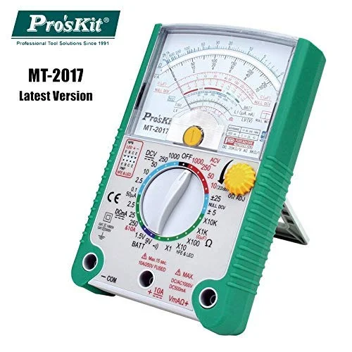Pros'Kit MT2017N Analog Multitester Pointer Voltmeter Ammeter AC/DC Voltage Current Ohm Multi Meter Tester for Electrician
Pros'Kit MT2017N Analog Multitester Pointer Voltmeter Ammeter AC/DC Voltage Current Ohm Multi Meter Tester for Electrician